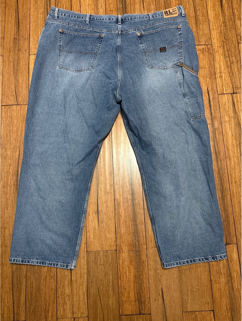 Polo Ralph Lauren Jeans Mens 52x32 Straight Leg 5-Pocket Cotton Denim Carpenter - Picture 3 of 8